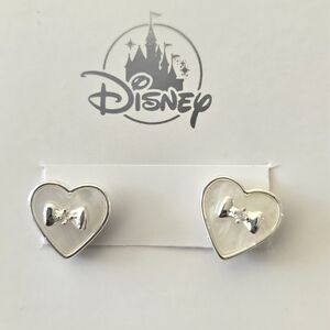 Minnie Mouse Heart & Bow Stud Earrings